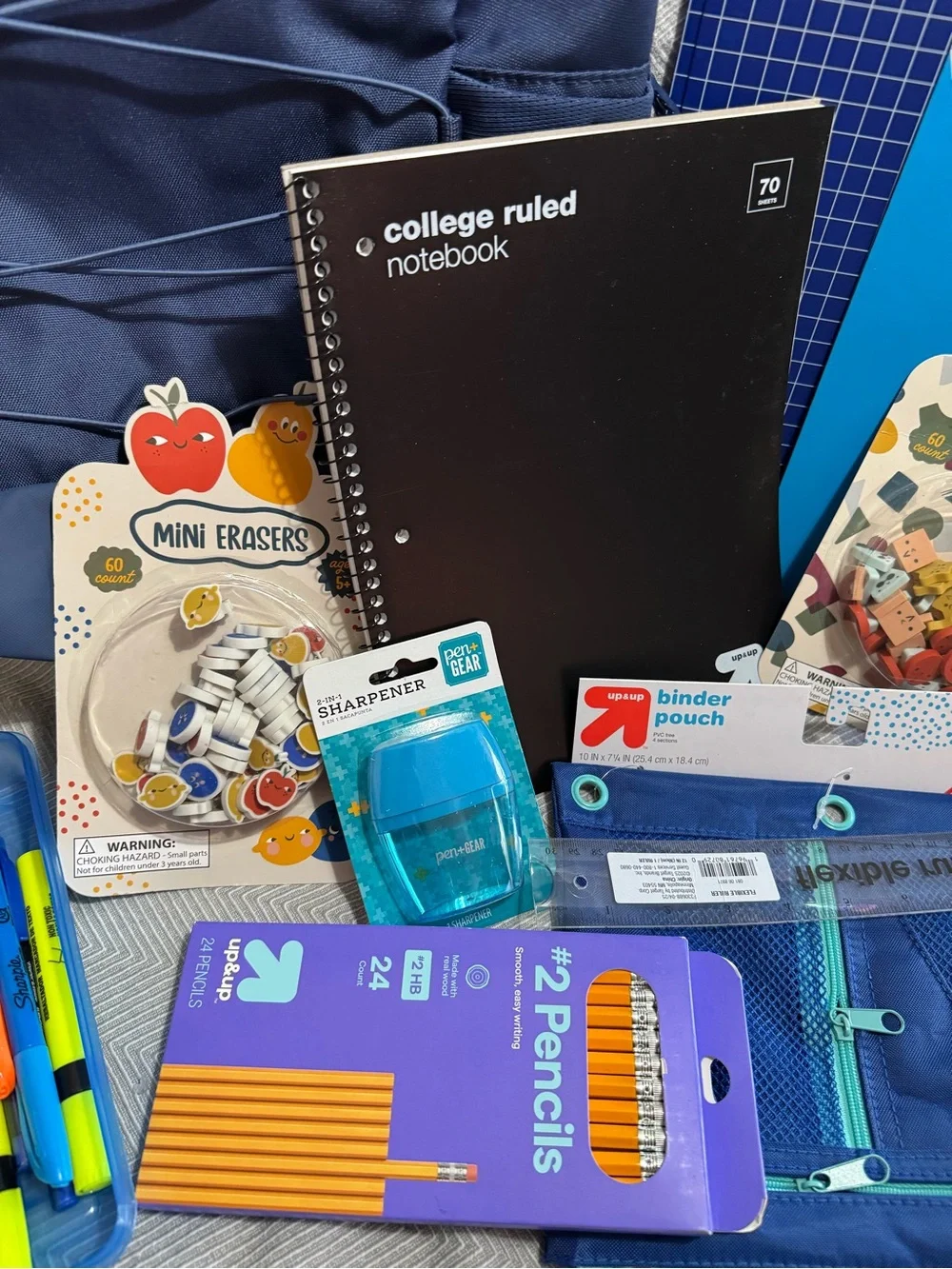 All In Motion backpack with school supplies - ready for back to school.